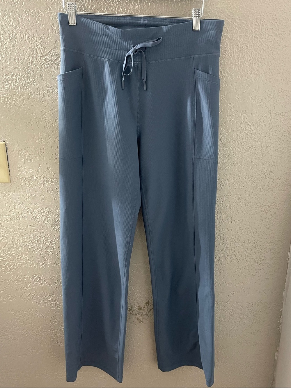 32’‎ Cool Women’s Drawstring Wide-Leg Casual Active Pants in Slate Blue Large